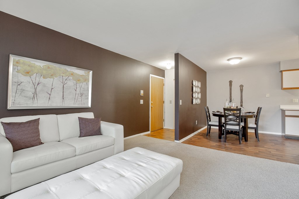 Living-Dining Room at Lakeside Village Apartments Clinton Township Michigan