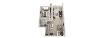 1 bedroom 1 bath apartment with galley kitchen in Clinton Township Prentiss Pointe