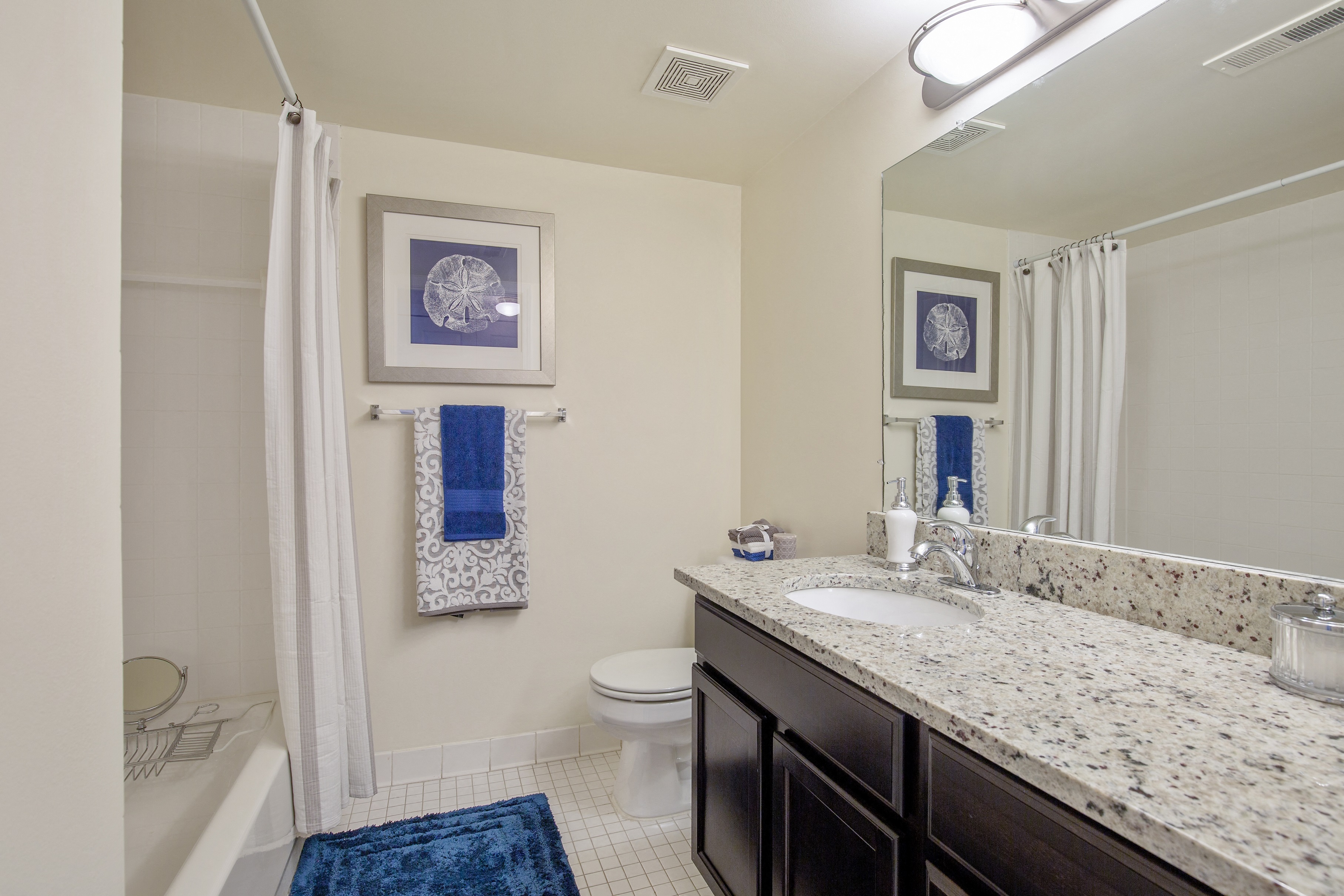 Twilight Upgraded Bathroom at Lakeside Village Apartments Clinton Township MI