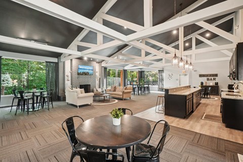 Coworking Lounge Area In Clubhouse at Eastwood Village Apartments in Clinton Township, MI