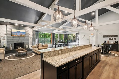 Coworking Lounge Area In Clubhouse at Eastwood Village Apartments in Clinton Township, MI