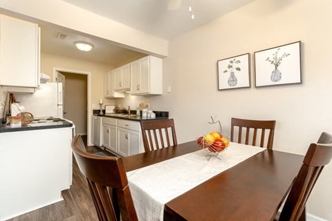 Dining Room and Kitchen at Three Oaks