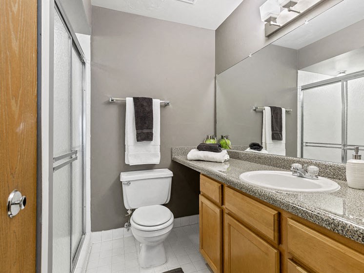 Bathroom at Franklin River Apartments, Southfield, MI