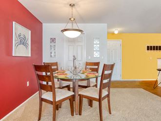 One bedroom dining room at Prentiss Pointe Apartments, Harrison Township, MI