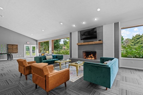 Study lounge at Dover Hills Apartments in Kalamazoo