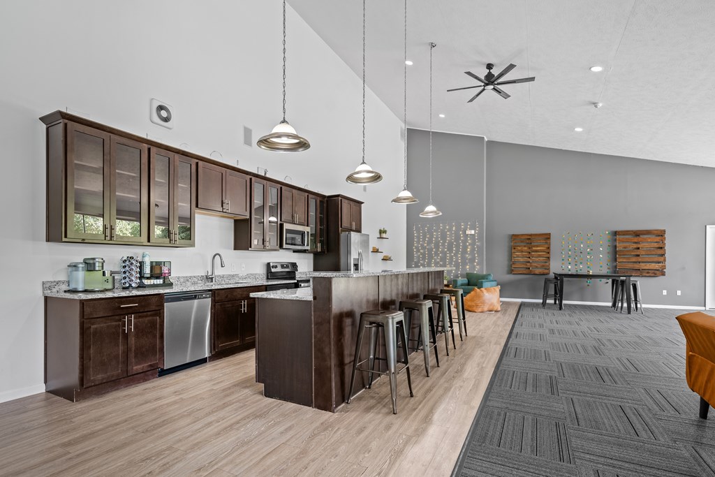 Clubhouse with Coworking Lounge at Dover Hills Apartments in Kalamazoo