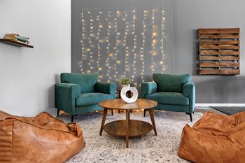 Cozy reading and studying area at Dover Hills Apartments in Kalamazoo, MI.