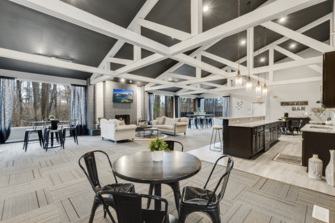 Posh Lounge Area In Clubhouse at Eastwood Village Apartments, Clinton Township, 48035