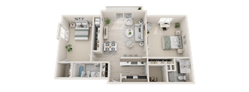This newly renovated 1,200 square-foot, 2-bedroom apartment features a private bathroom for each bedroom and ample storage space. Enjoy a spacious living area and a private patio or balcony in this pet-friendly home.