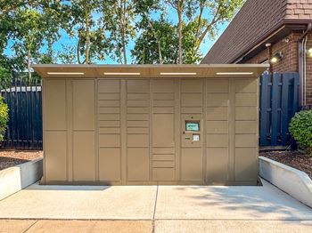 24-hour package locker system at Knottingham Apartments in Clinton Township, MI.