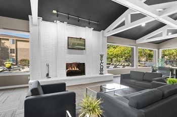 Spacious community clubhouse at Lakeside Village Apartments in Clinton Township, MI.