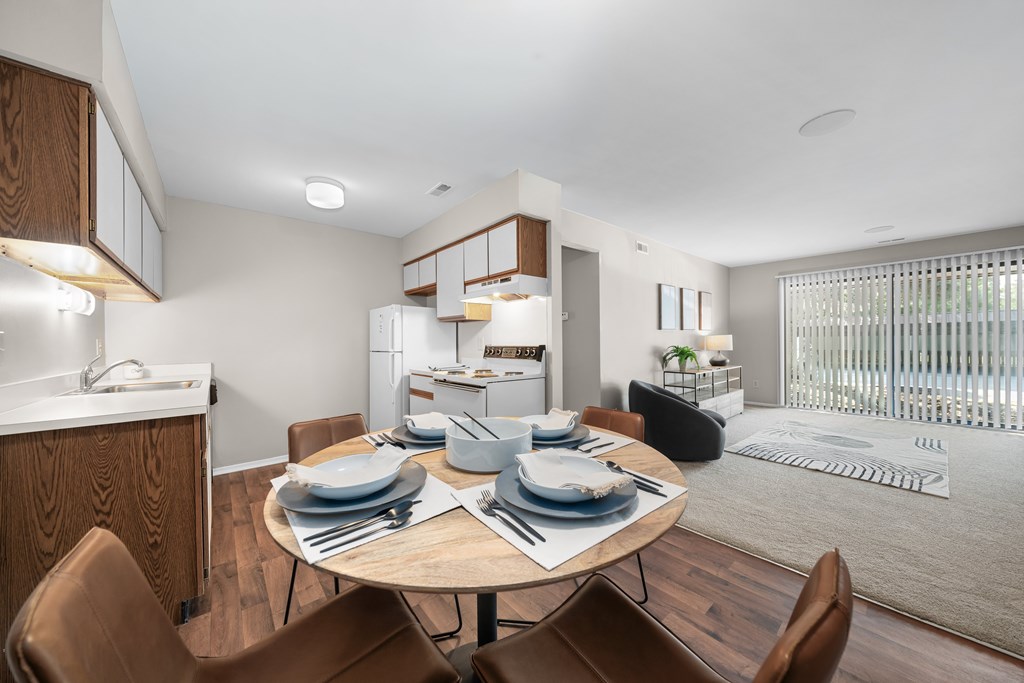 Open concept Living-Dining at Lakeside Village in Clinton Township