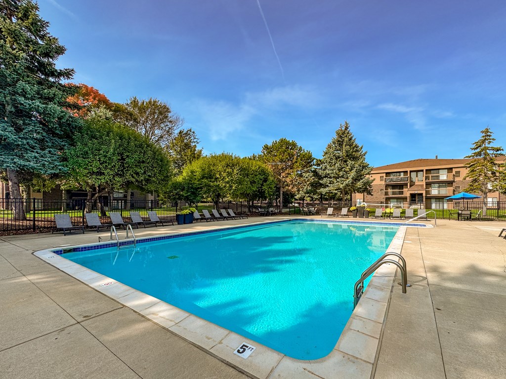Heated pool at Lakeside Village Apartments Clinton Township MI