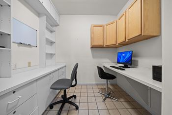 Remote working office at Lakeside Village Apartments in Clinton Township, MI.