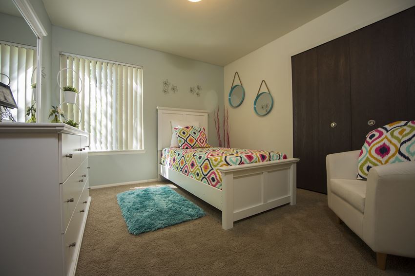 Bedrooms with large closets Bedroom with large closetes at Westwood Village Apartments, Michigan