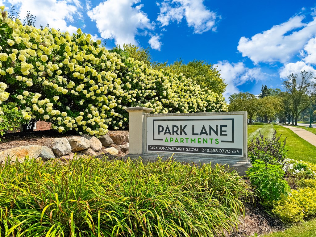 Signage at Park Lane Apartments in Southfield, MI 48033