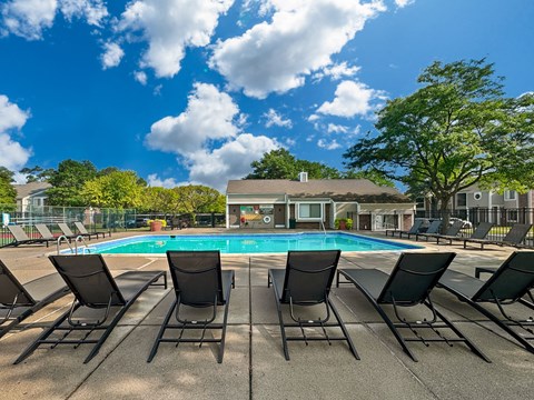 Sparkling pool at Park Lane Apartments in Southfield