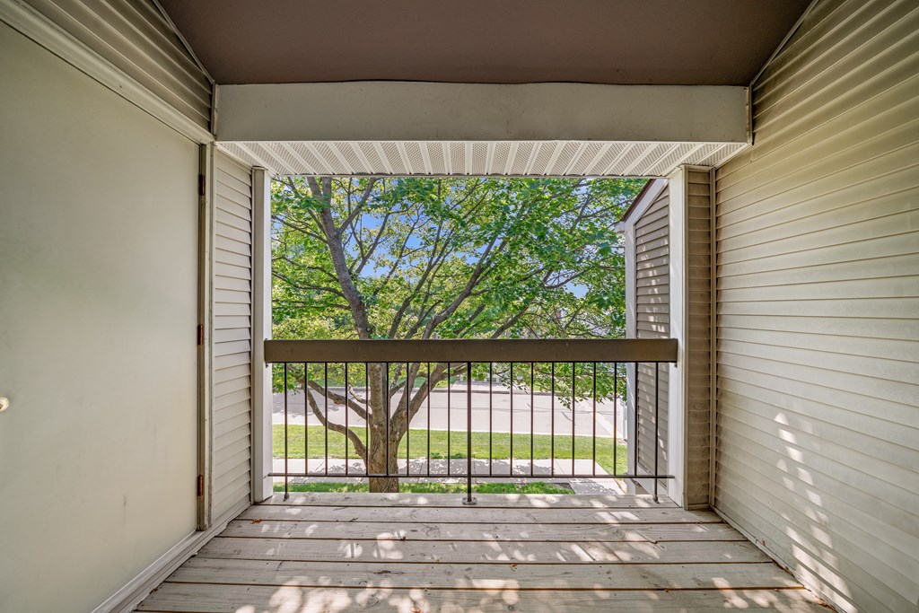 Balcony with view at Park Lane Apartments in Southfield
