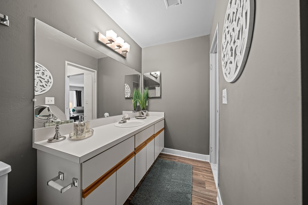 Posh bathroom at Park Lane Apartments in Southfield