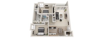 a 3d rendering of a floor plan of a house