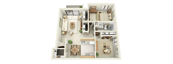 Renovated two-bedroom apartment homes at Westwood Village Apartments in Westland, MI.