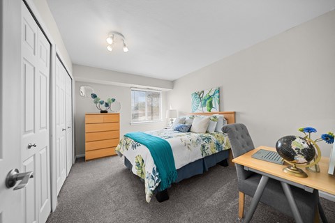 Spacious Bedroom walk-in closet at Three Oaks Apartments, Troy, Michigan