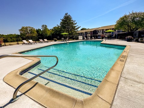 Heated pool at Three Oaks Apartments in Troy, MI