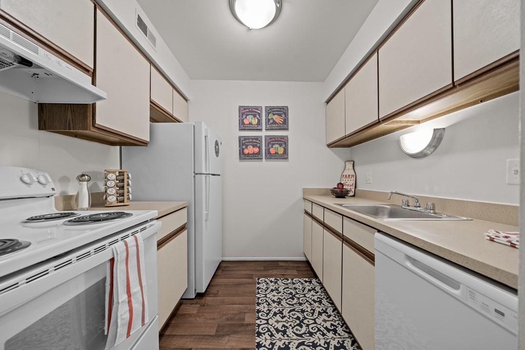 Bright kitchen at Westwood Village Apartments in Westland, MI