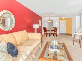 Large living room at Prentiss Pointe Apartments, Michigan, 48045