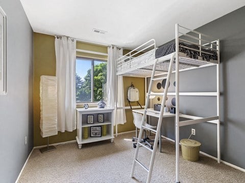 Guest bedroom at Woodland Villa Apartments, Westland MI near Plymouth/ Canton/ Novi
