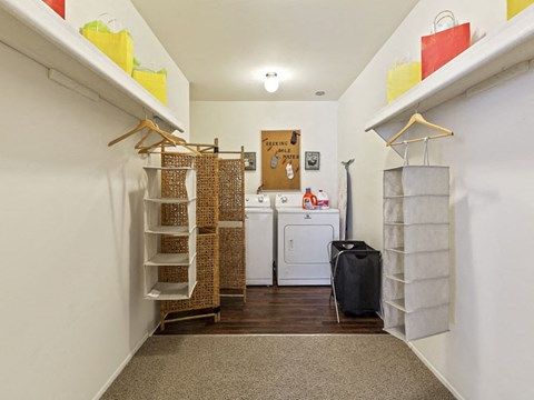 Huge walk in closet at Woodland Villa Apartments near Detroit MI