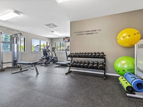 Fitness center at Woodland Villa Apartments in Westland MI