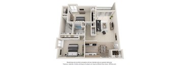 a floor plan of a house with a bedroomat Prentiss Pointe Apartments, Harrison Township, MI