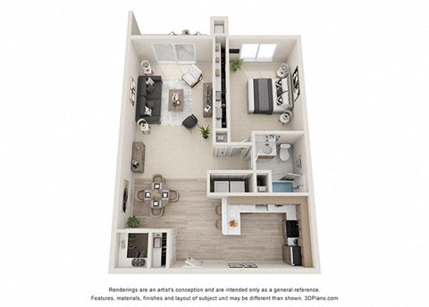 C_1-1 Floor Planat Prentiss Pointe Apartments in Harrison Township, Michigan