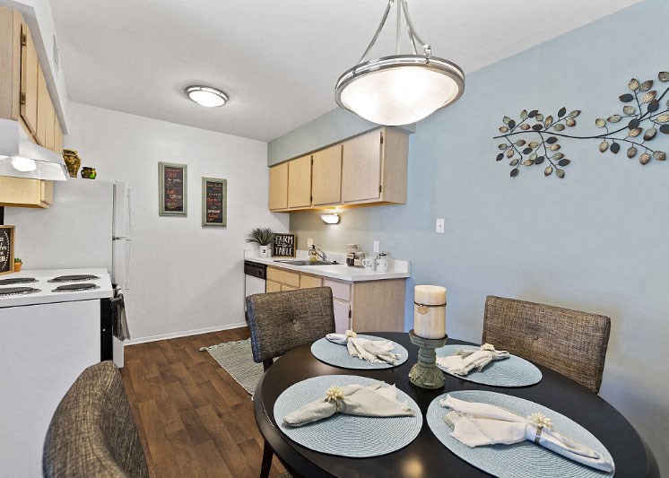 Dining and Kitchen at Dover Hills Apartments Kalamazoo MI