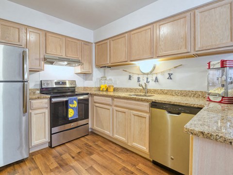 Well Organized Kitchen at Prentiss Pointe Apartments, Harrison Township, Michigan