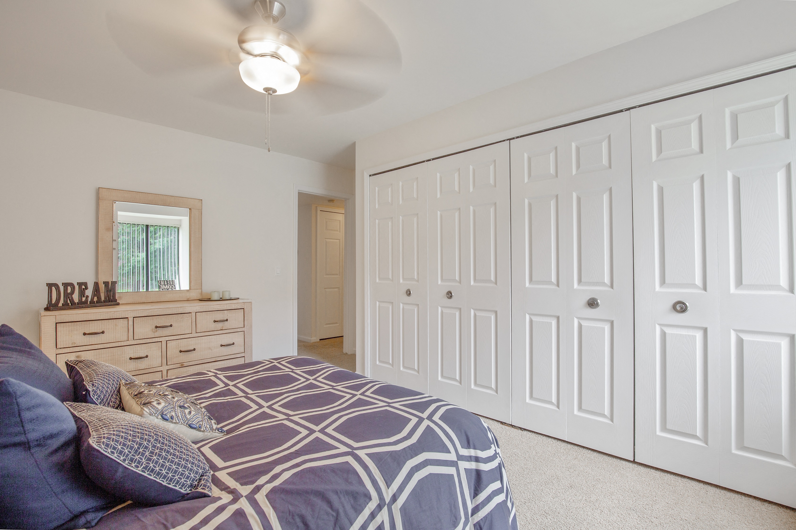 Wall of closets at Lakeside Village Apartments Clinton Township MI