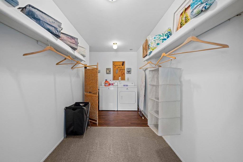 Ample storage space with in-unit washer/dryer at Woodland Villa Apartments in Westland, MI.