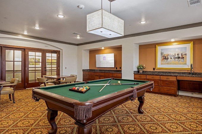 Billiards Tableat Mariposa at Harris Road Arlington 55+ Apartments, Arlington Texas