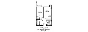 Bluffs one bedroom floor plan at The Bluffs at Nine Mile Creek, Eden Prairie, MN, 55344