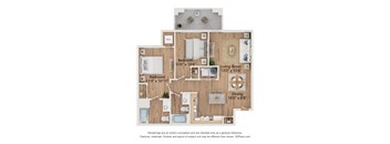 2 Bed Floor Plan at 67 Flats, Glendale