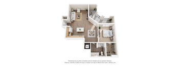 1Bed 1Bath A Floor Plan at Anchor at Gulf Harbors 62+ Apartments, New Port Richey, 34652