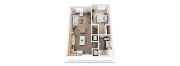 1Bed 1Bath K Floor Plan at Anchor at Gulf Harbors 62+ Apartments, Florida