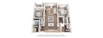 2B2B Floor Plan at Anchor at Gulf Harbors 62+ Apartments, New Port Richey, FL, 34652