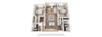 2B2B G Floor Plan at Anchor at Gulf Harbors 62+ Apartments, New Port Richey, FL, 34652
