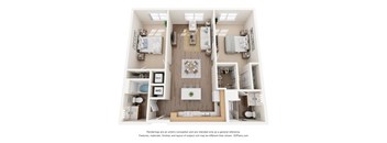 2Bed 2Bath D Floor Plan at Anchor at Gulf Harbors 62+ Apartments, New Port Richey, 34652