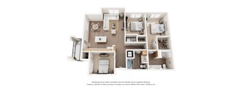 3B2B Floor Plan at Anchor at Gulf Harbors 62+ Apartments, New Port Richey