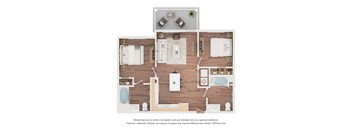 2Bed Floor Plan at Anson Crossing Apartments, Maxwell