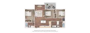 3A Floor Plan at Anson Crossing Apartments, Texas