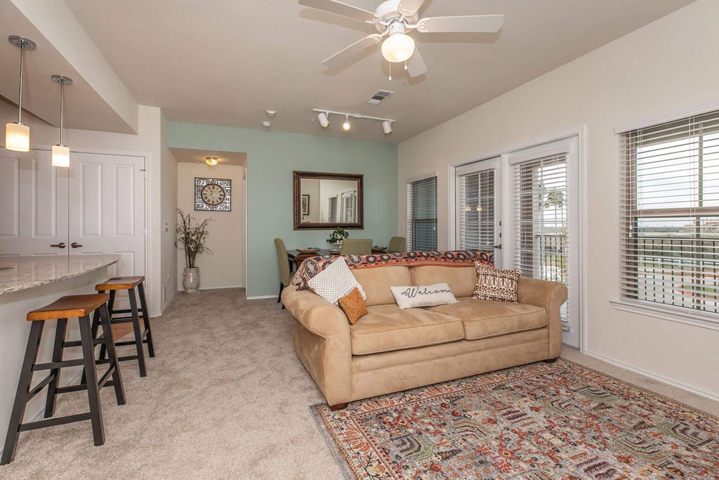 Living And Kitchen at Mariposa at Clear Creek Webster 55+ Apartments, Webster, 77598